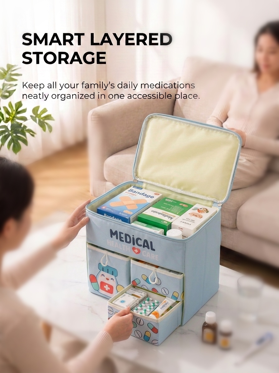 First Aid Bag Kit - حقيبة إسعافات أولية محمولة بتصميم كرتوني،