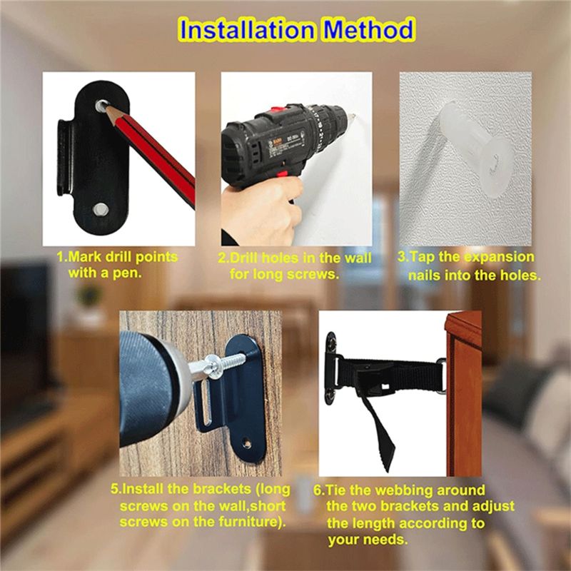 مثبتات أثاث مضادة للانقلاب TFT - مراجعة Earthquake Anchor Strap وسعره