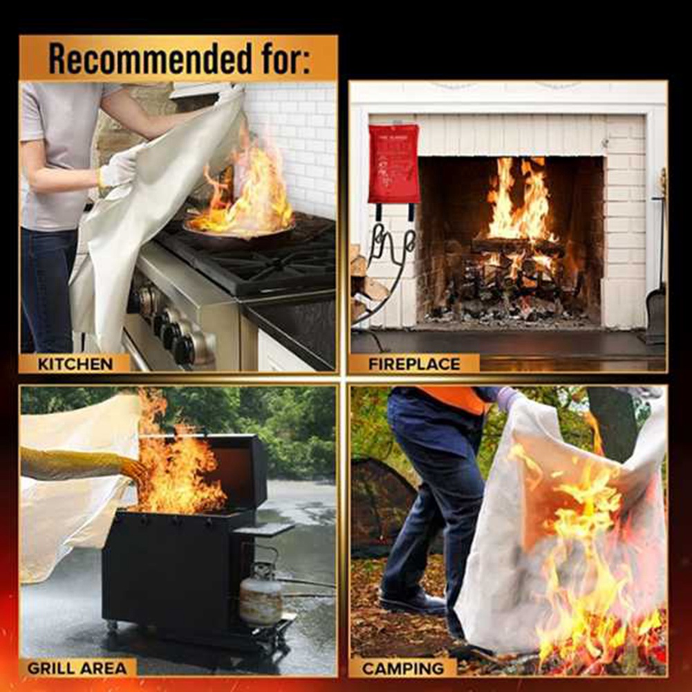 AED2-بطانية حريق للطوارئ، بطان - مراجعة Fire Blanket Kitchen وسعره